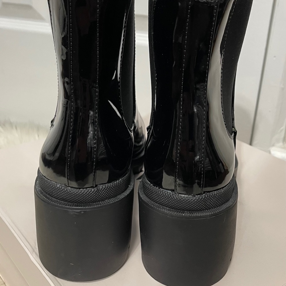 Womens black lug booties - Picture 5 of 6